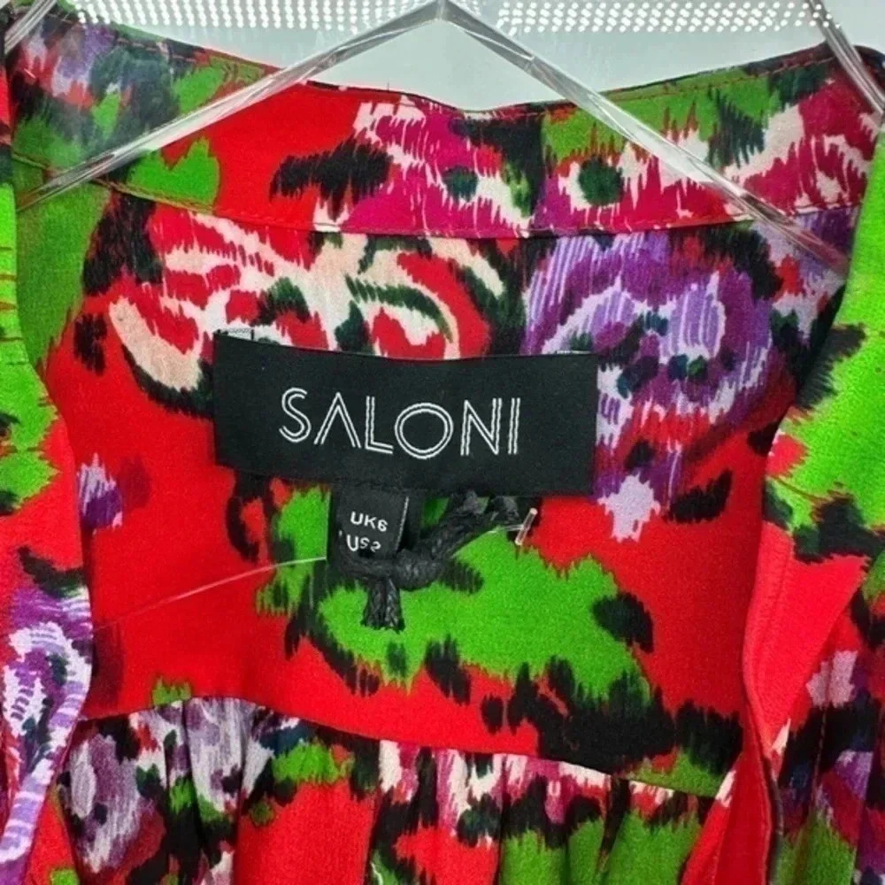 NEW SALONI Remi Long Sleeve Silk Dress Size 2 B1204 - Picture 6 of 6